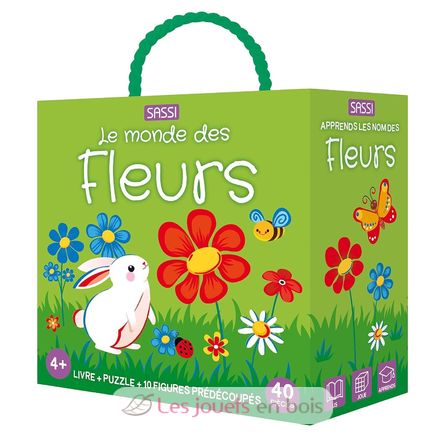 Livre et puzzle Les fleurs SJ-313798 Sassi Junior 1