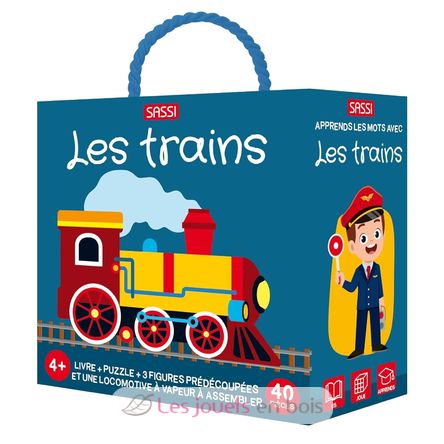 Livre et puzzle Les trains SJ-329119 Sassi Junior 1