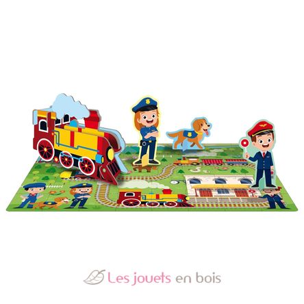 Livre et puzzle Les trains SJ-329119 Sassi Junior 2