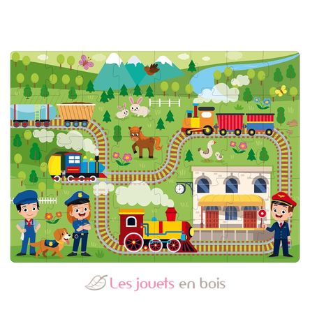 Livre et puzzle Les trains SJ-329119 Sassi Junior 3