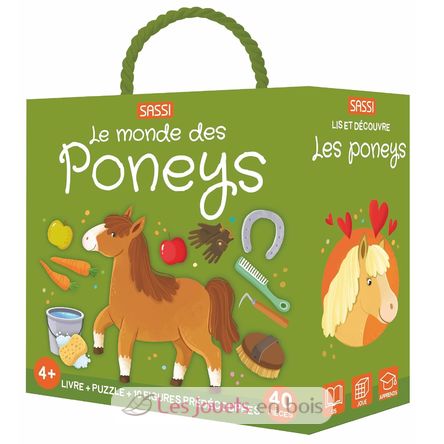 Livre et puzzle Les Poneys SJ-329898 Sassi Junior 1