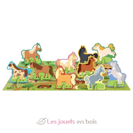 Livre et puzzle Les Poneys SJ-329898 Sassi Junior 2