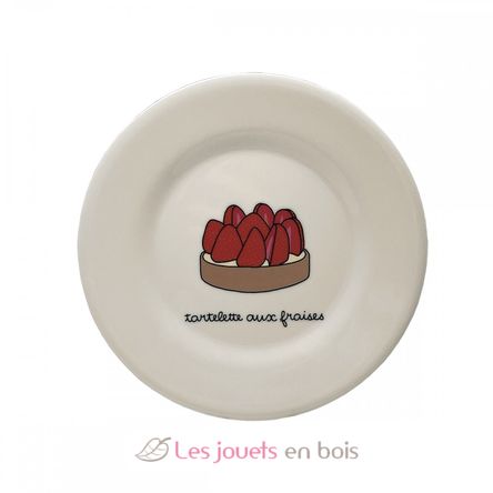 Assiette enfant avec tartelette aux fraises 20 cm PJ-SB965T Petit Jour 1