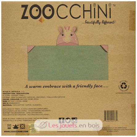 Serviette de bain enfant - Allie la licorne ZOO-122-001-012 Zoocchini 5
