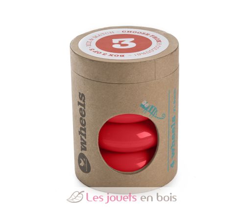 Mini Flip - Set de 4 roues - Rouge WBD-5131 Wishbone Design Studio 1