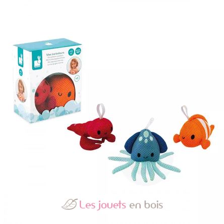 3 éponges de bain animaux marins J04731 Janod 9