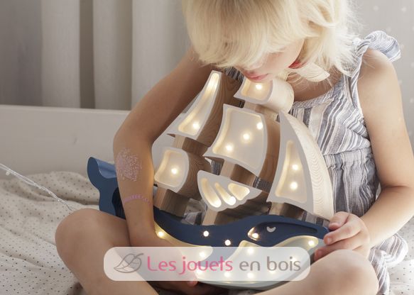 Lampe Veilleuse Navire bleu navy LL029-360 Little Lights 3