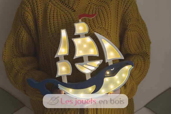 Lampe Veilleuse Navire bleu navy LL029-360 Little Lights 12