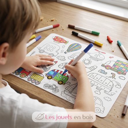 Set de table à colorier Véhicules UL7143 Ulysse 2