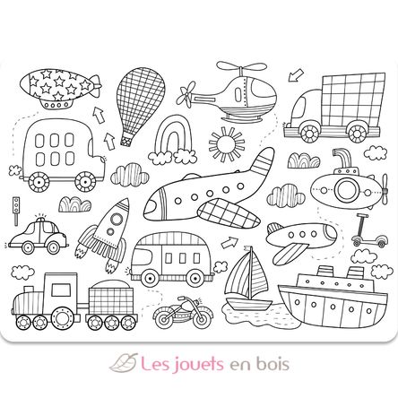 Set de table à colorier Véhicules UL7143 Ulysse 4