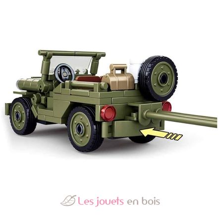 Army WWII - Jeep alliée avec canon anti-aérien SL-M38-B0853 Sluban 5