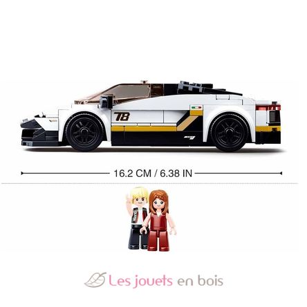 Model Bricks - Super voiture italienne blanche SL-M38-B0957 Sluban 5