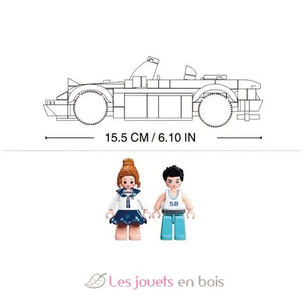 Model Bricks - Voiture de sport MX5 rouge SL-M38-B1128 Sluban 5