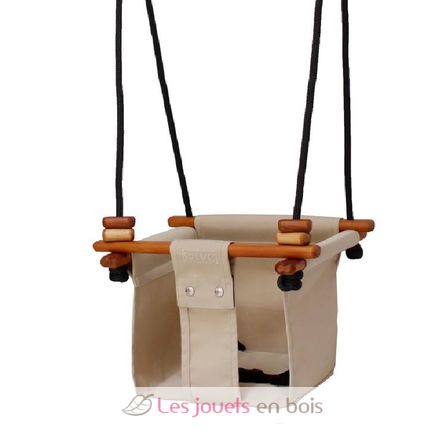 Balançoire pour bébé en bois et tissu Beige SS-SL-B-EUR Solvej Swings 1