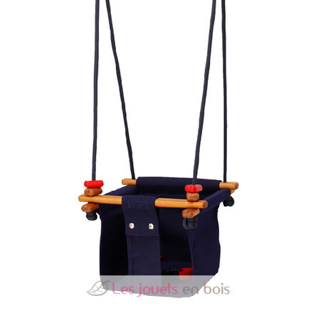 Balançoire pour bébé en bois et tissu Bleu SS-MB-B-EUR Solvej Swings 1