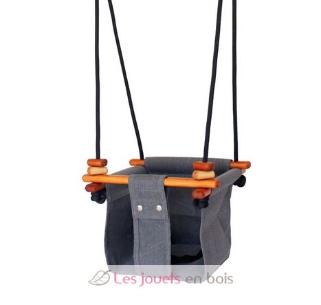 Balançoire pour bébé en bois et tissu Gris SS-SM-B-EUR Solvej Swings 1