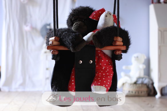 Balançoire pour bébé en bois et tissu Noir SS-CB-B-EUR Solvej Swings 4