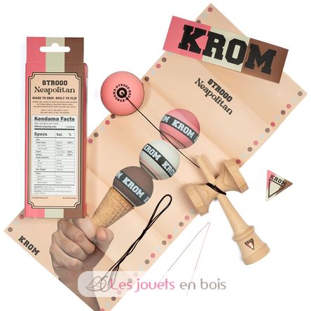 Krom Kendama Strogo Neapolitan Strawberry KROM-STR-STRAWB KROM Kendama 3