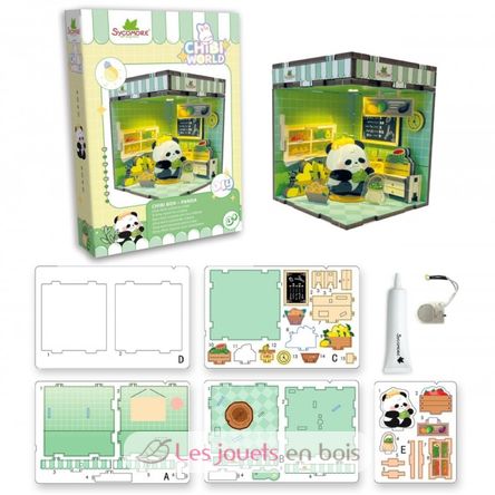 Mini scène à créer Chibi Box Panda SYCREA091 Sycomore 2