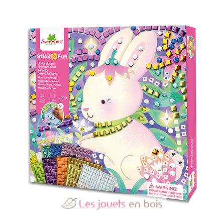 3 Mosaïques Animaux doux SYCRE7078 Sycomore 1