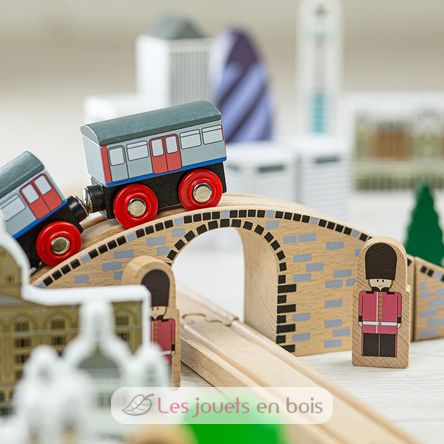 Jeu en bois - Ensemble de train de caserne de pompiers - Circuit trains -  Achat & prix