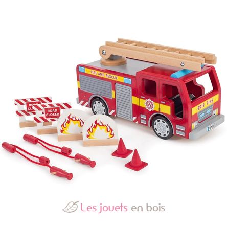 Camion de pompiers et accessoires - Tidlo Bigjigs - Jouets en bois