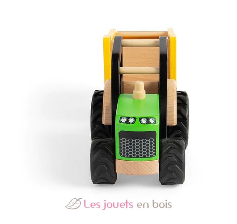 Tracteur et remorque en bois BJ-T0534 Bigjigs Toys 3