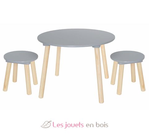 Table et tabourets gris JAB-H13221 JaBaDaBaDo 1