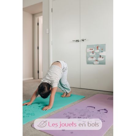 Tapis de yoga enfant violet Yogi Fun - Tapis de sol pour enfant - Tapis gym