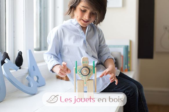 Set Robot Cubes en bois Magnétiques - Jouets en bois - Tegu