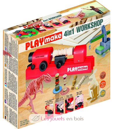 Atelier de travail du bois PLAYmake 4 en 1 - The Cool Tool - Jouets en bois