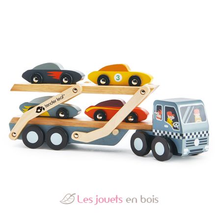 Camion transporteur de voitures - Tender Leaf Toys TL8346 - Camion  remorqueur en bois