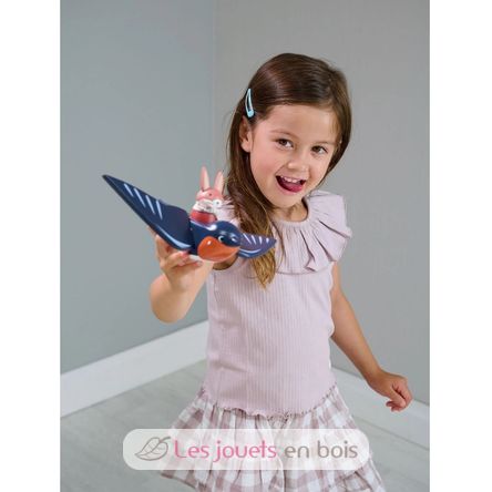 Hirondelle et son ami lapin en bois TL8387 Tender Leaf Toys 8