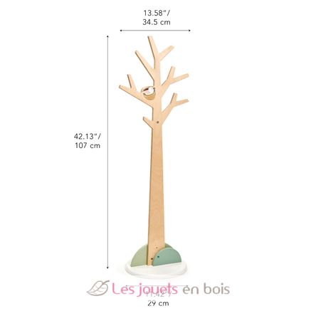 ORE International Porte-manteau pour enfants en bois de 49,5 po de haut,  naturel 