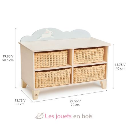 Meuble rangement enfant avec paniers en osier - Tender Leaf Toys TL8820