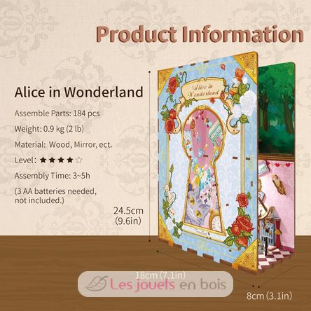 Book Nook Alice au pays des merveilles T-TQ128 Tonecheer 4