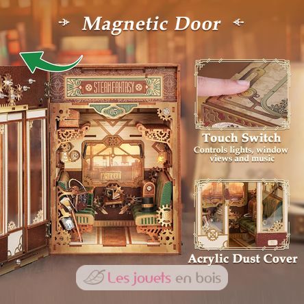 Book Nook Infinity Train Fantaisie vapeur T-TQ442 Tonecheer 7