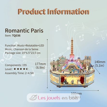 DIY Boite à musique Paris romantique T-TQ036 Tonecheer 6