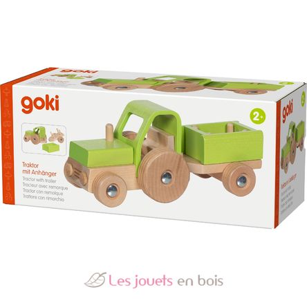 Tracteur avec remorque vert GK55838 Goki 7