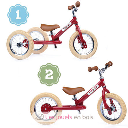 Trybike en bois Draisienne 4 en 1 Bleu