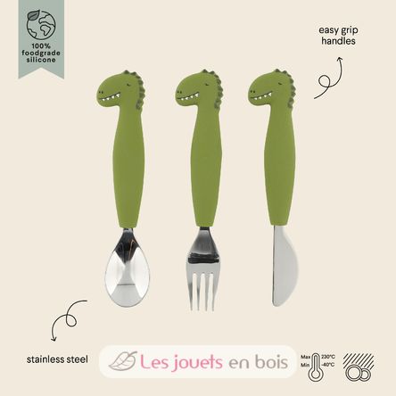 Couverts 3 pièces en silicone Mr Dino TX-96-442 Trixie 2