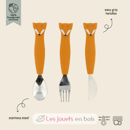 Couverts 3 pièces en silicone Mr Fox TX-96-448 Trixie 2