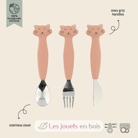 Couverts 3 pièces en silicone Mrs Cat TX-96-454 Trixie 3