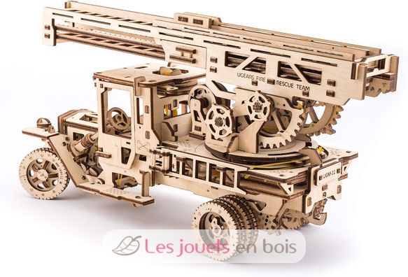 Puzzle 3D Camion de pompiers avec échelle U-70022 Ugears 4