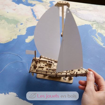 Puzzle 3D Yacht beauté de l'océan U-70193 Ugears 5