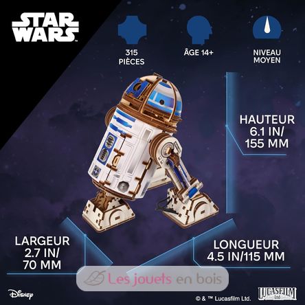 Puzzle 3D R2-D2 Star Wars U-70272 Ugears 3
