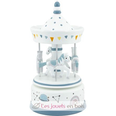 Boîte à musique carrousel gris bleu UL4124 Ulysse 1