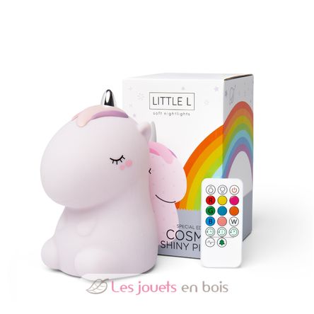Veilleuse Licorne rose pailletée avec télécommande LL-UNIPINKR Little L 2