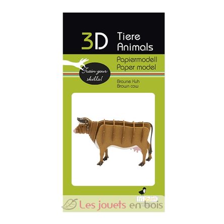Maquette 3D en papier vache brune FRI-11715 Fridolin 2