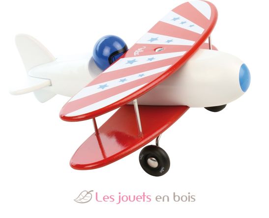 Avion bi-plan corps blanc V1244W Vilac 1